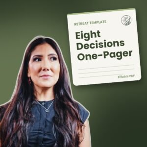 Eight Decisions One-Pager, a template from Arilda Surridge